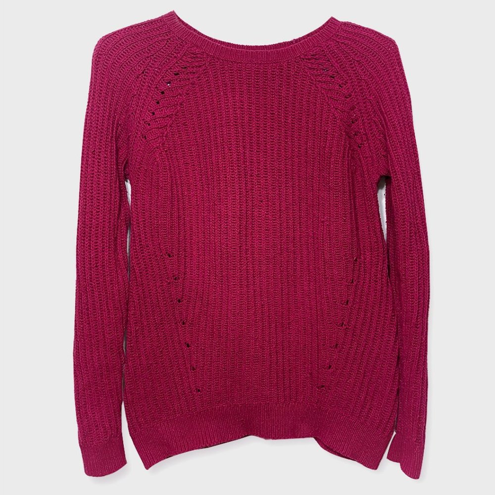 Oversized Burgundy Knit Sweater By Sonoma